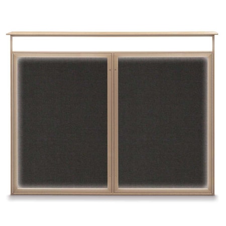 United Visual Products Single Door Enclosed Indoor Letterboard UV1124SD3036-BRONZE-GREEN